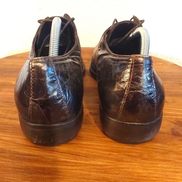 San Marina |Men\'s Black/Silver Marbled Leather Oxford Dress Shoes Formal Sz.11 main image 4